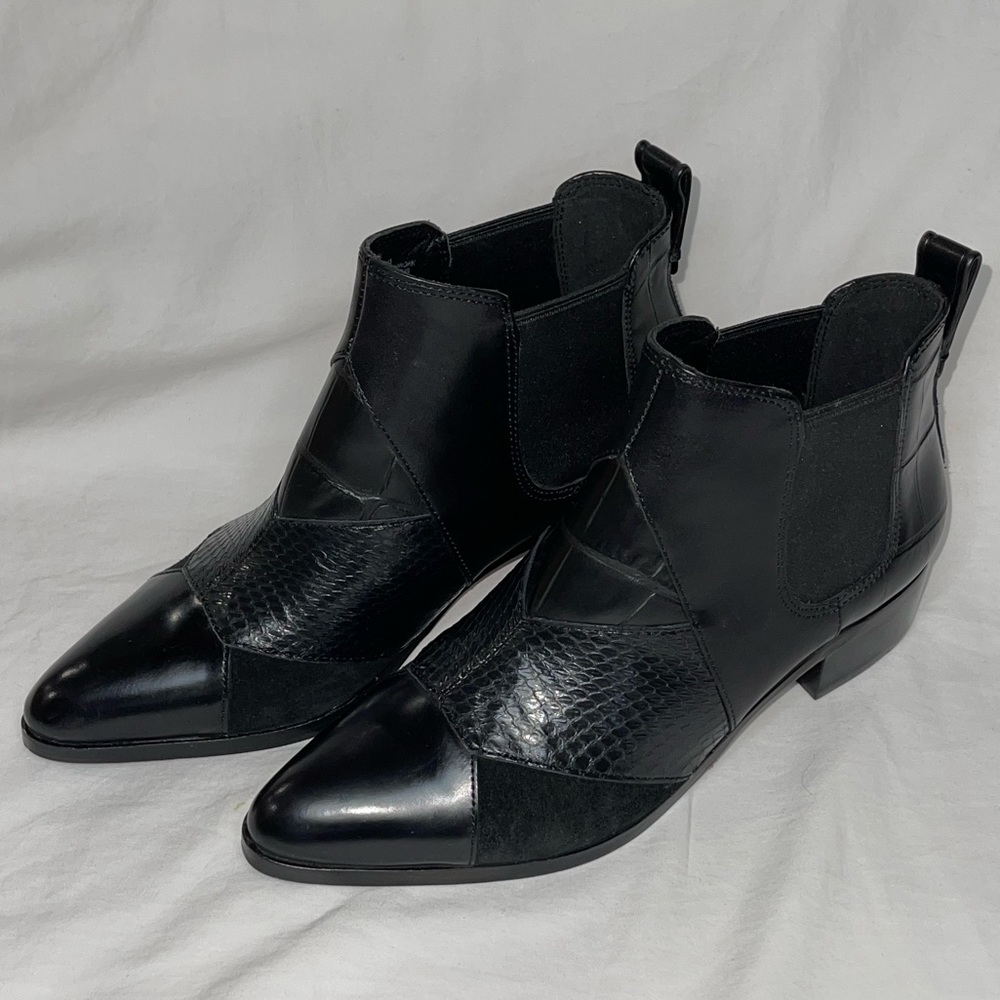 Coach Black Suffolk Patchwork Leather Boots US 7B